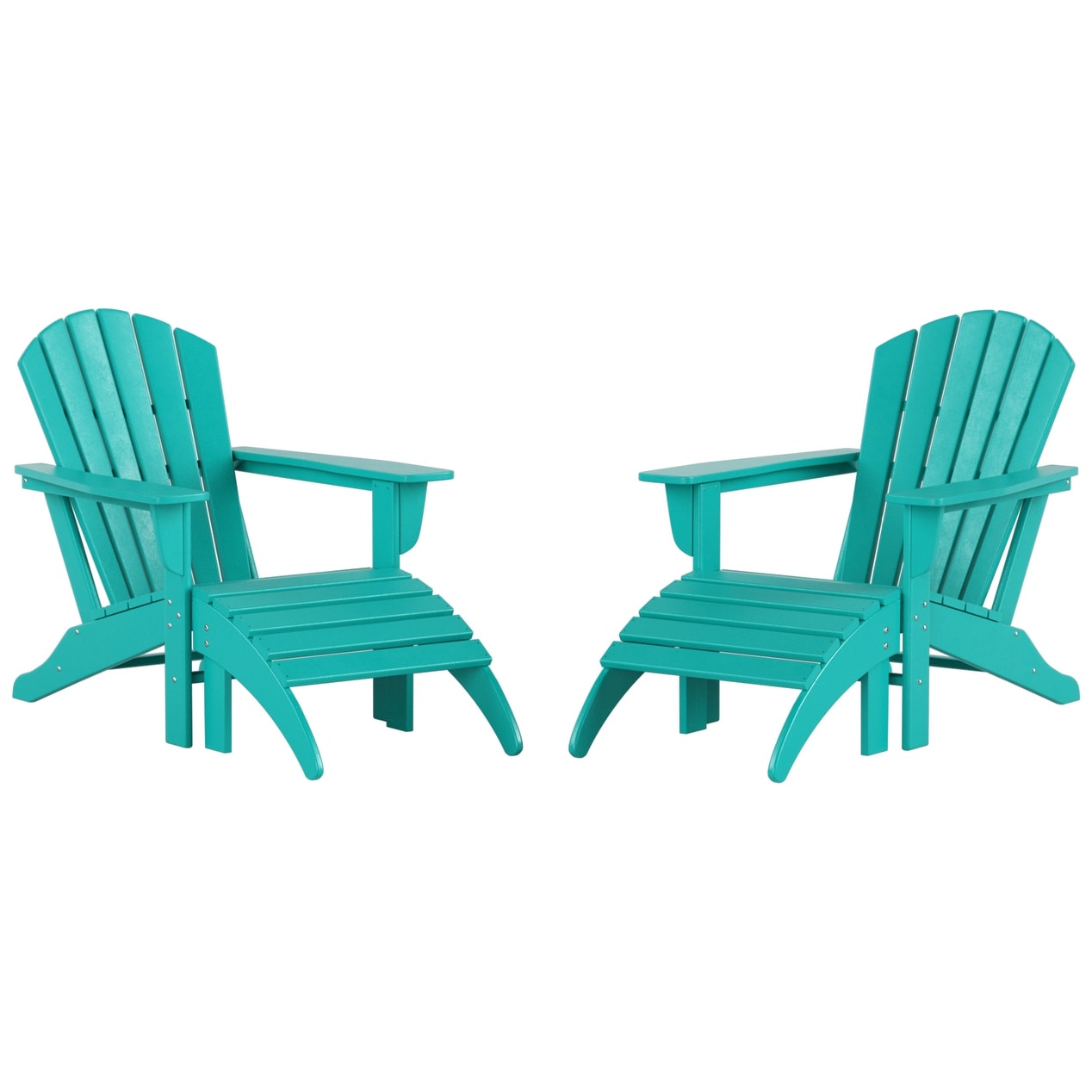 Chaises Adirondack Polytrends Altura Outdoor écologiques toutes saisons avec poufs (ensemble de conversation 4 pièces)