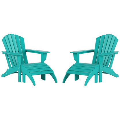 Chaises Adirondack Polytrends Altura Outdoor écologiques toutes saisons avec poufs (ensemble de conversation 4 pièces)