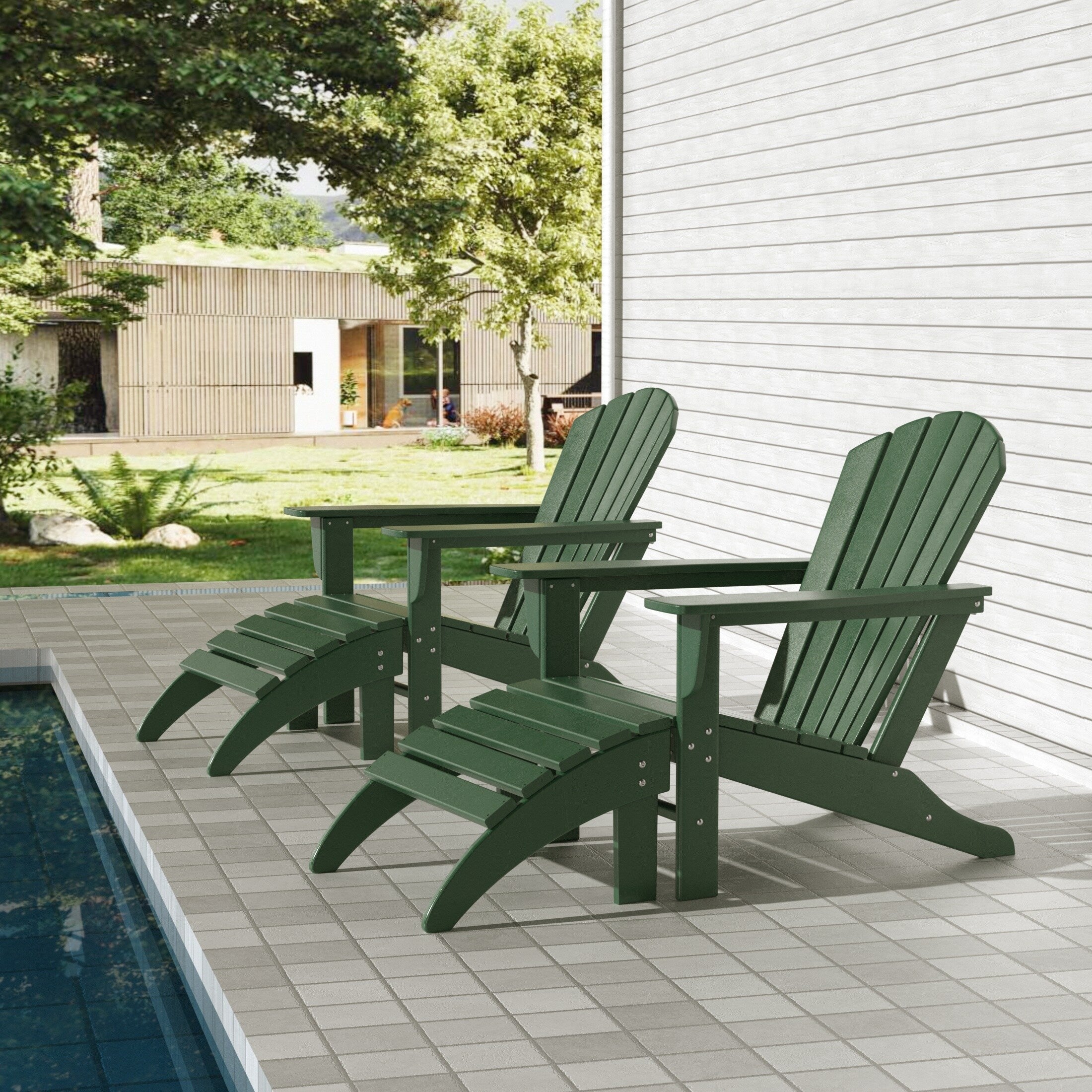 Chaises Adirondack Polytrends Altura Outdoor écologiques toutes saisons avec poufs (ensemble de conversation 4 pièces)