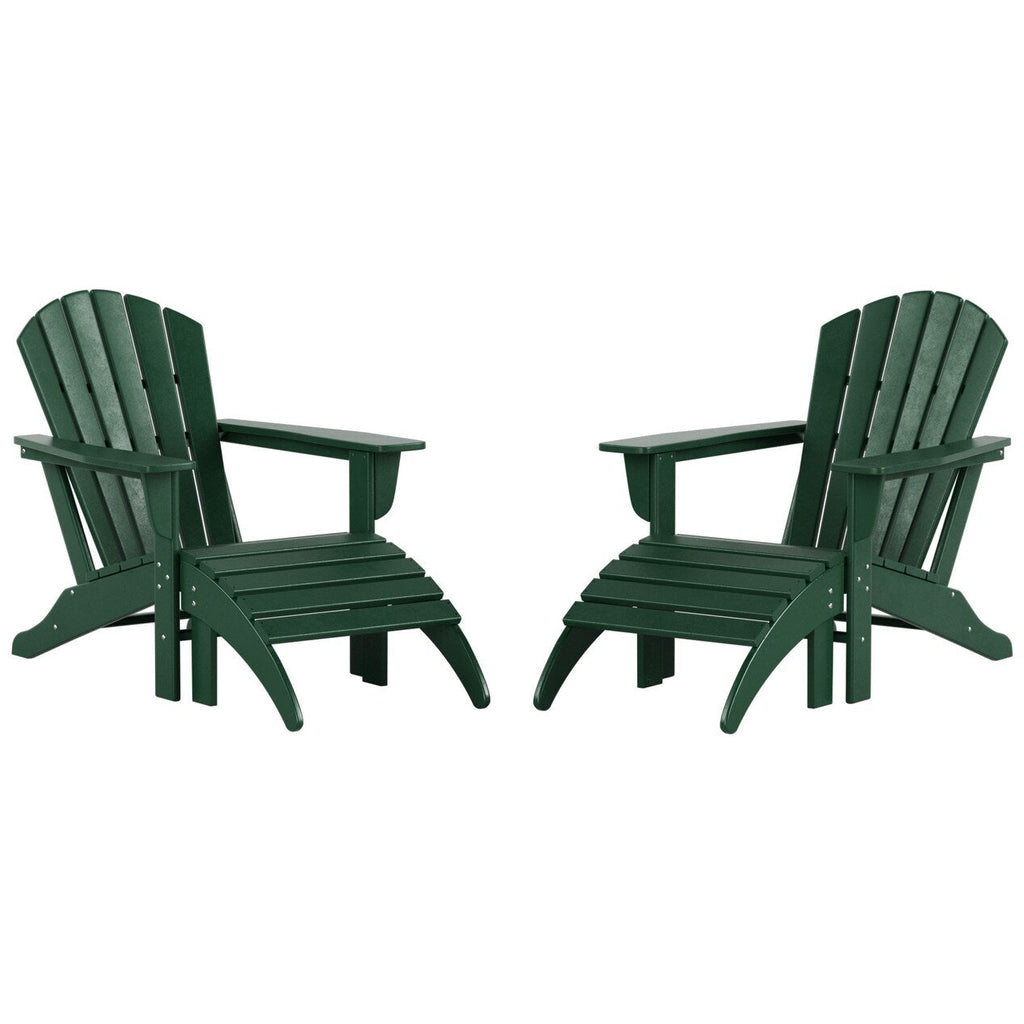 Chaises Adirondack Polytrends Altura Outdoor écologiques toutes saisons avec poufs (ensemble de conversation 4 pièces)
