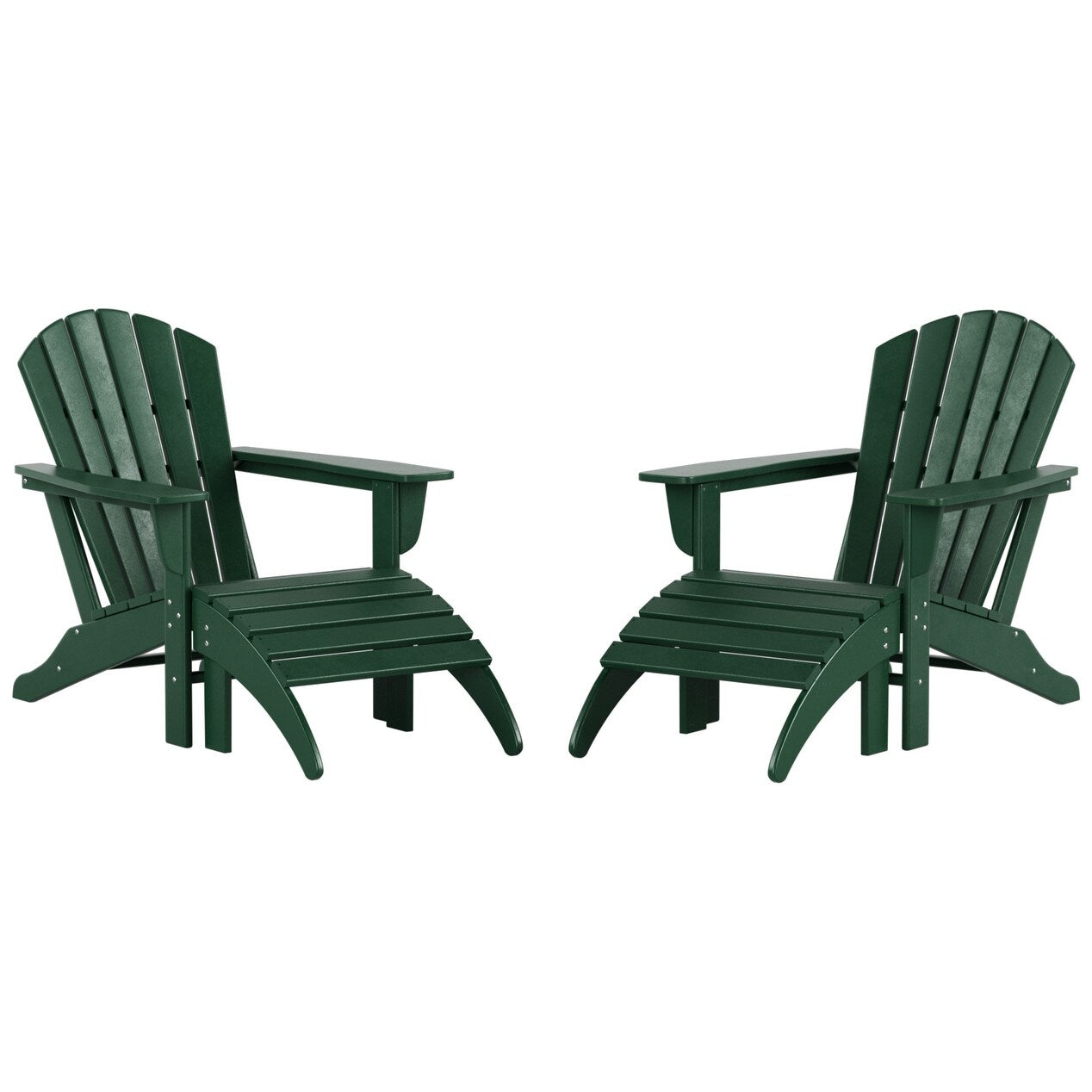 Chaises Adirondack Polytrends Altura Outdoor écologiques toutes saisons avec poufs (ensemble de conversation 4 pièces)