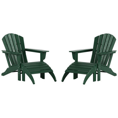 Chaises Adirondack Polytrends Altura Outdoor écologiques toutes saisons avec poufs (ensemble de conversation 4 pièces)