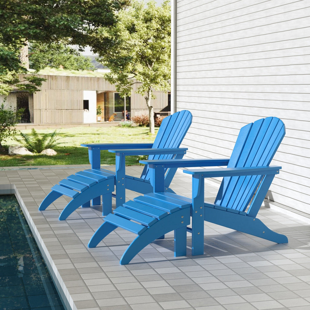 Chaises Adirondack Polytrends Altura Outdoor écologiques toutes saisons avec poufs (ensemble de conversation 4 pièces)
