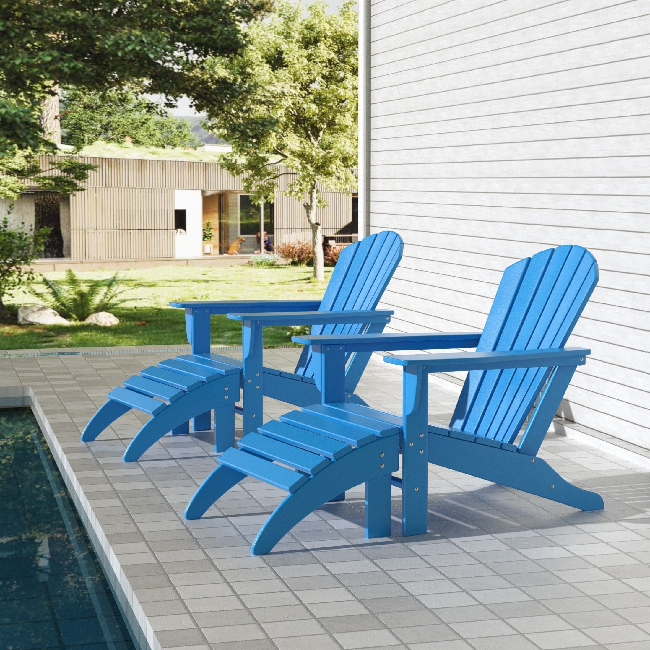 Chaises Adirondack Polytrends Altura Outdoor écologiques toutes saisons avec poufs (ensemble de conversation 4 pièces)