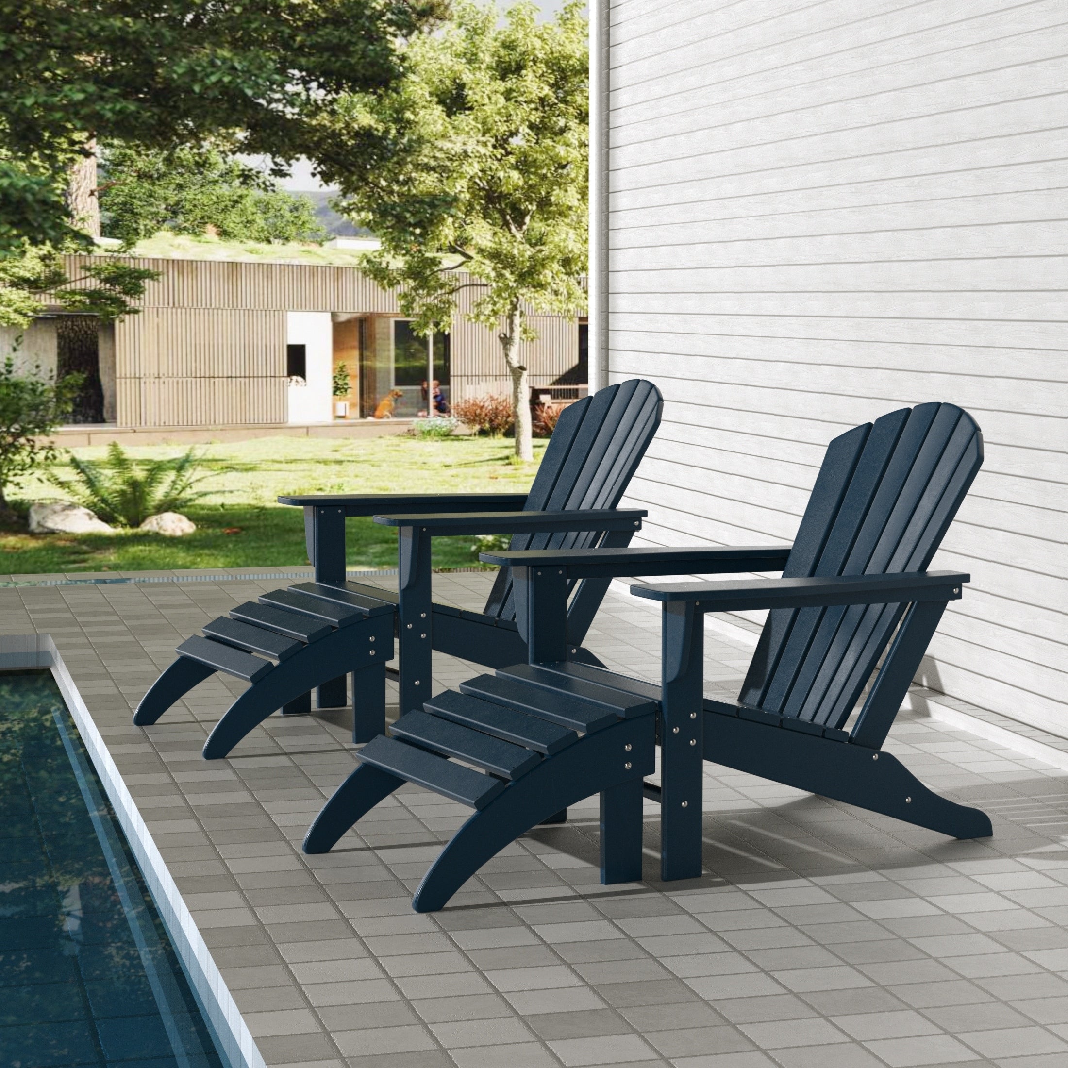 Chaises Adirondack Polytrends Altura Outdoor écologiques toutes saisons avec poufs (ensemble de conversation 4 pièces)