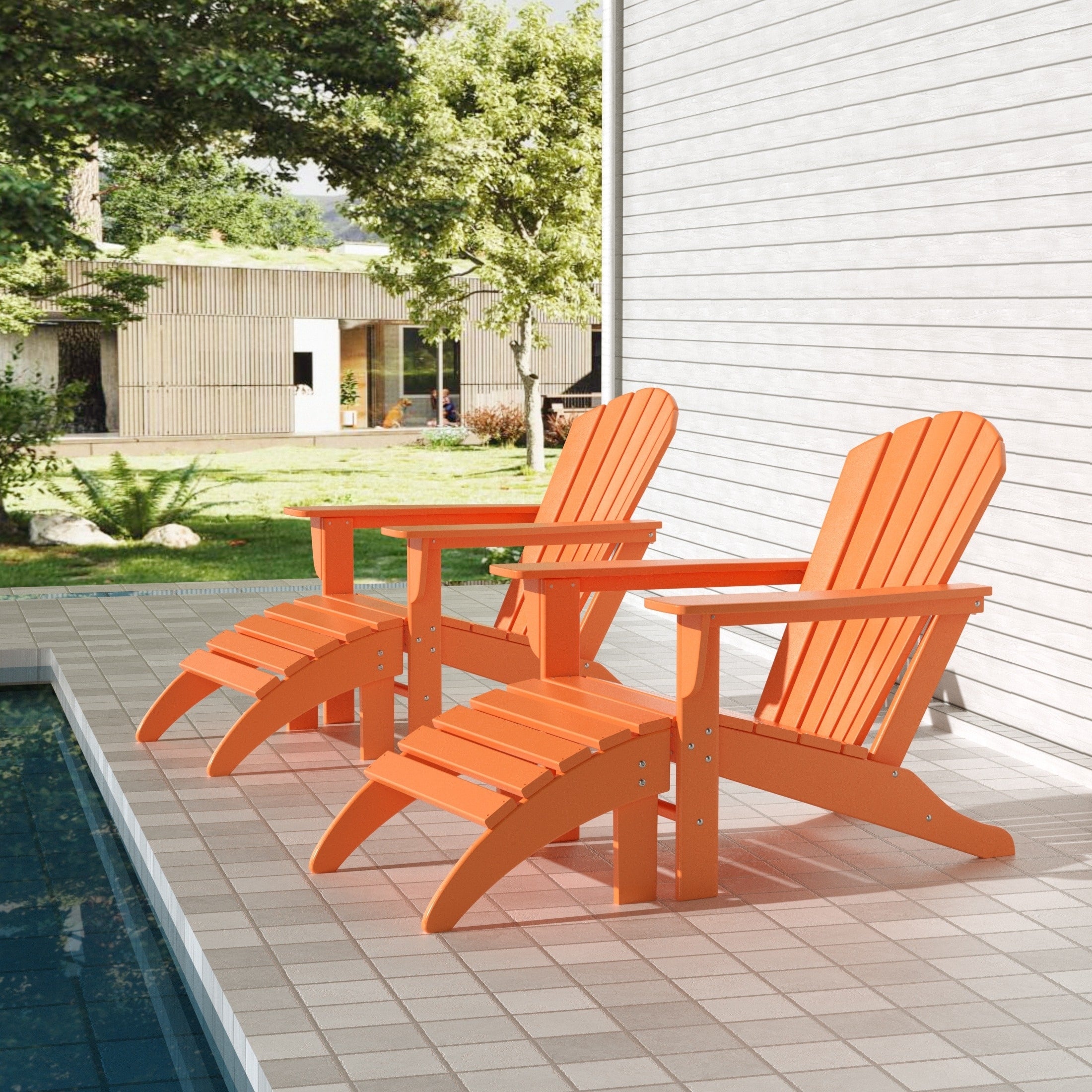 Chaises Adirondack Polytrends Altura Outdoor écologiques toutes saisons avec poufs (ensemble de conversation 4 pièces)