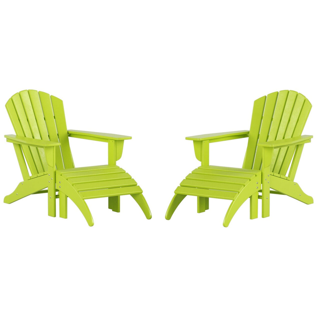 Chaises Adirondack Polytrends Altura Outdoor écologiques toutes saisons avec poufs (ensemble de conversation 4 pièces)