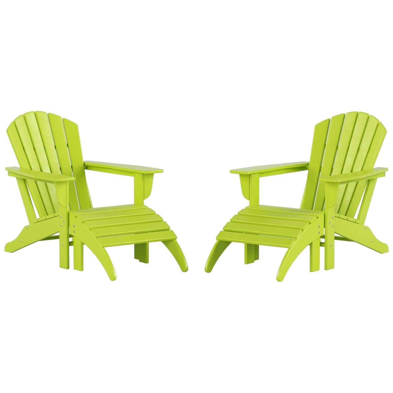 Chaises Adirondack Polytrends Altura Outdoor écologiques toutes saisons avec poufs (ensemble de conversation 4 pièces)