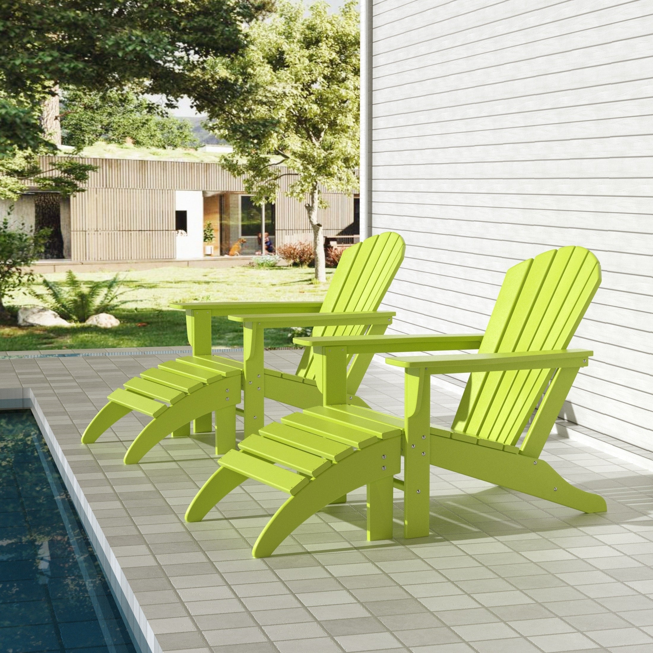 Chaises Adirondack Polytrends Altura Outdoor écologiques toutes saisons avec poufs (ensemble de conversation 4 pièces)