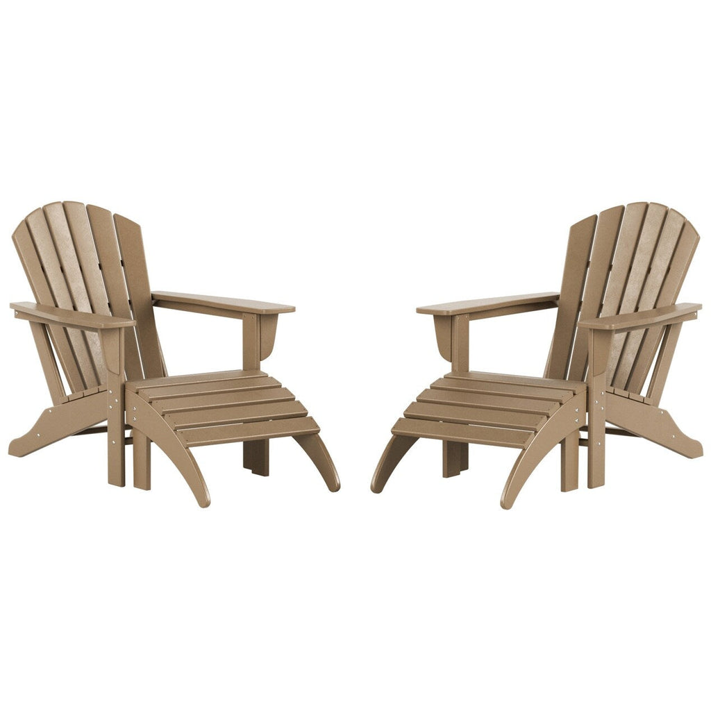 Chaises Adirondack Polytrends Altura Outdoor écologiques toutes saisons avec poufs (ensemble de conversation 4 pièces)