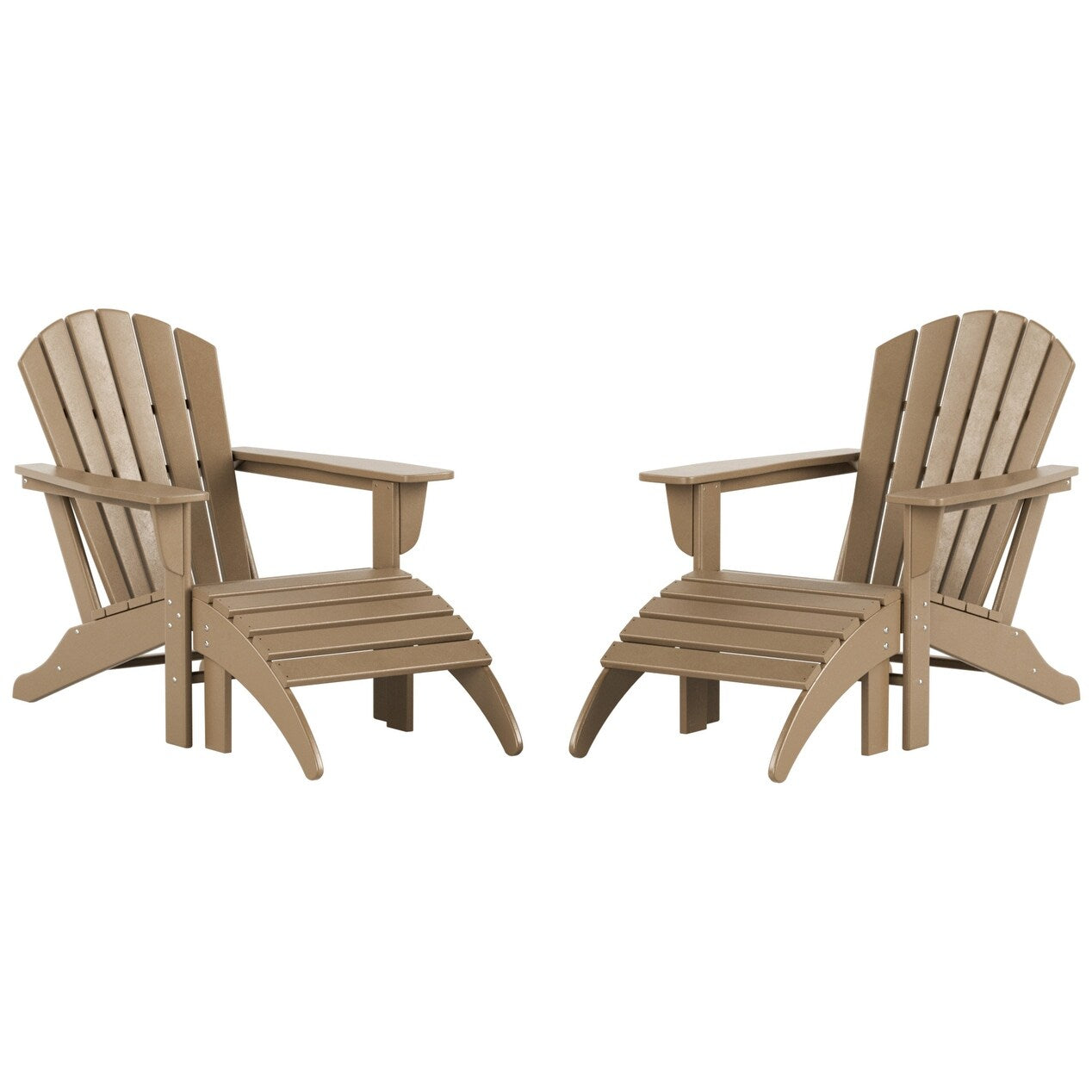 Chaises Adirondack Polytrends Altura Outdoor écologiques toutes saisons avec poufs (ensemble de conversation 4 pièces)