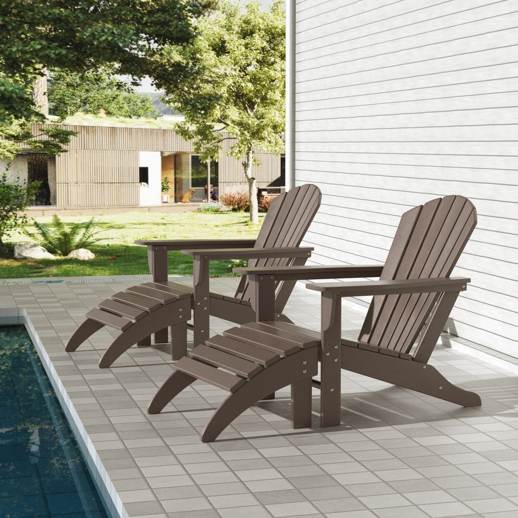 Chaises Adirondack Polytrends Altura Outdoor écologiques toutes saisons avec poufs (ensemble de conversation 4 pièces)