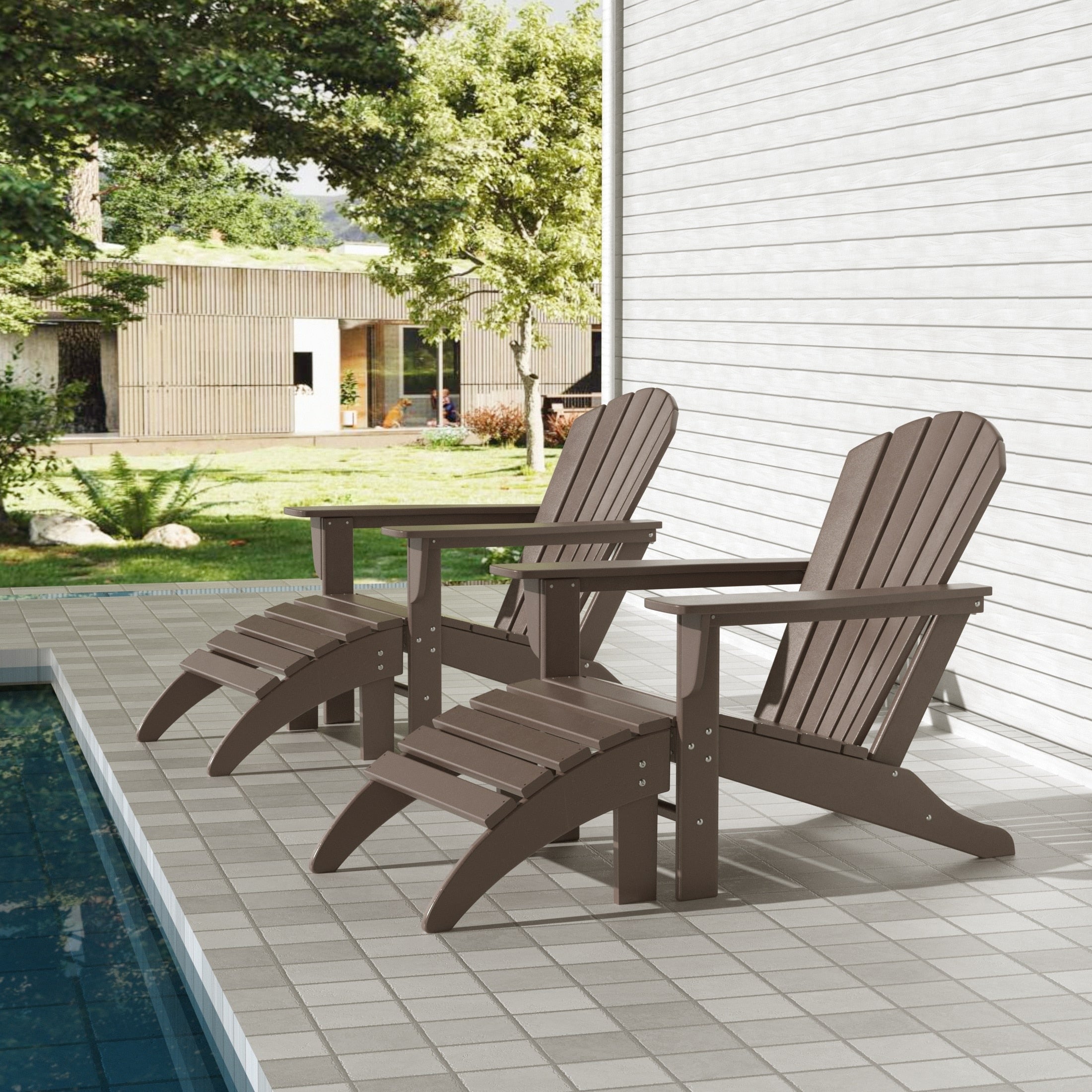 Chaises Adirondack Polytrends Altura Outdoor écologiques toutes saisons avec poufs (ensemble de conversation 4 pièces)