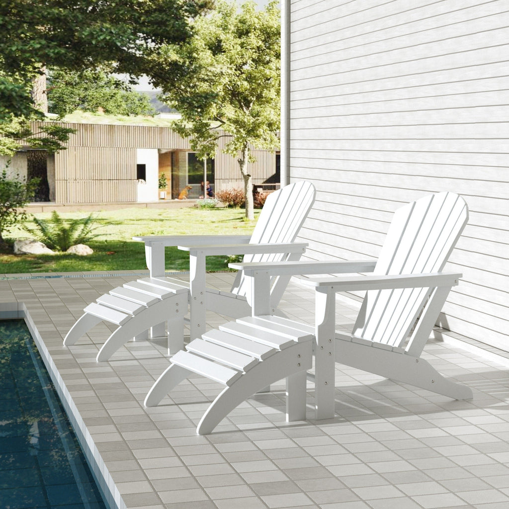 Chaises Adirondack Polytrends Altura Outdoor écologiques toutes saisons avec poufs (ensemble de conversation 4 pièces)