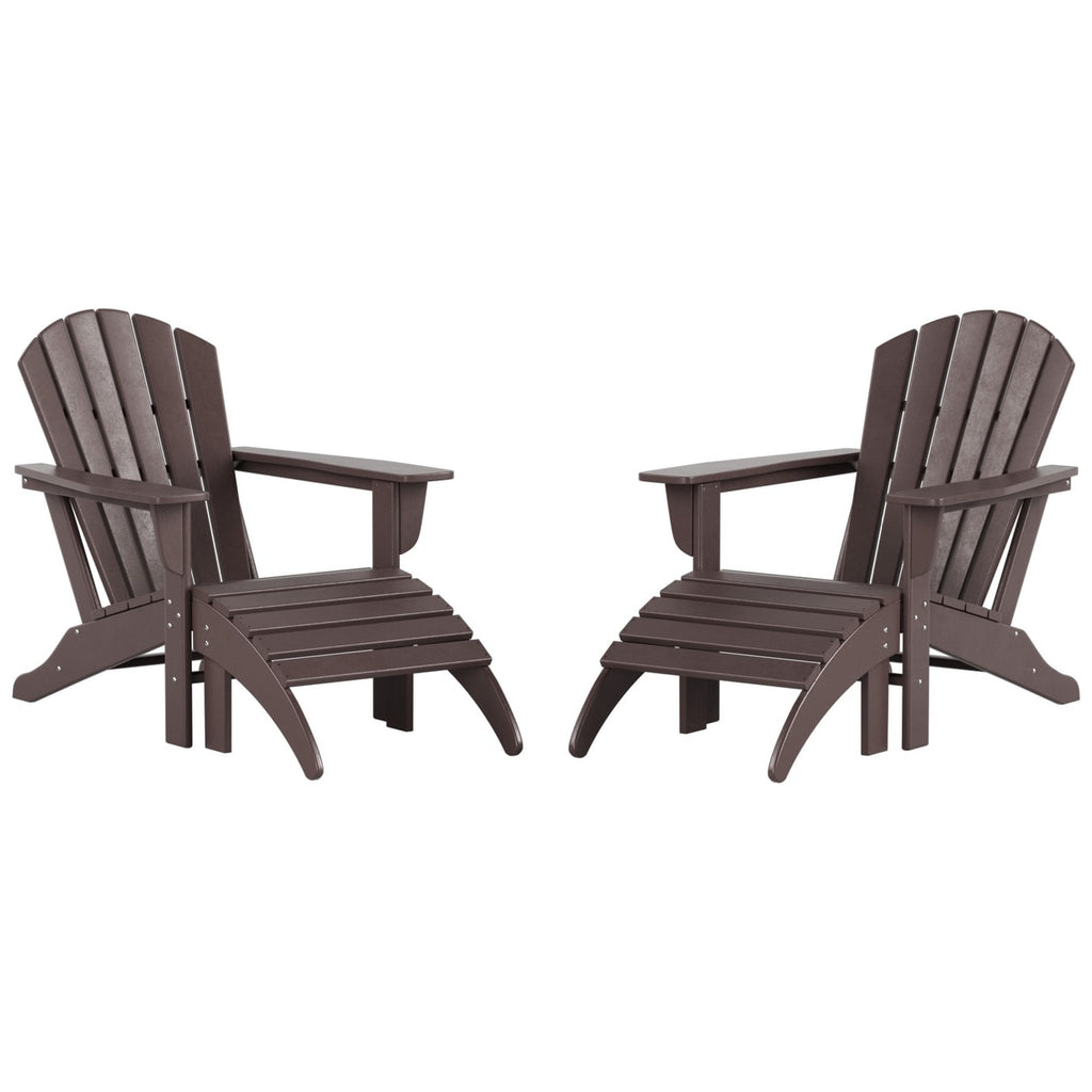 Chaises Adirondack Polytrends Altura Outdoor écologiques toutes saisons avec poufs (ensemble de conversation 4 pièces)