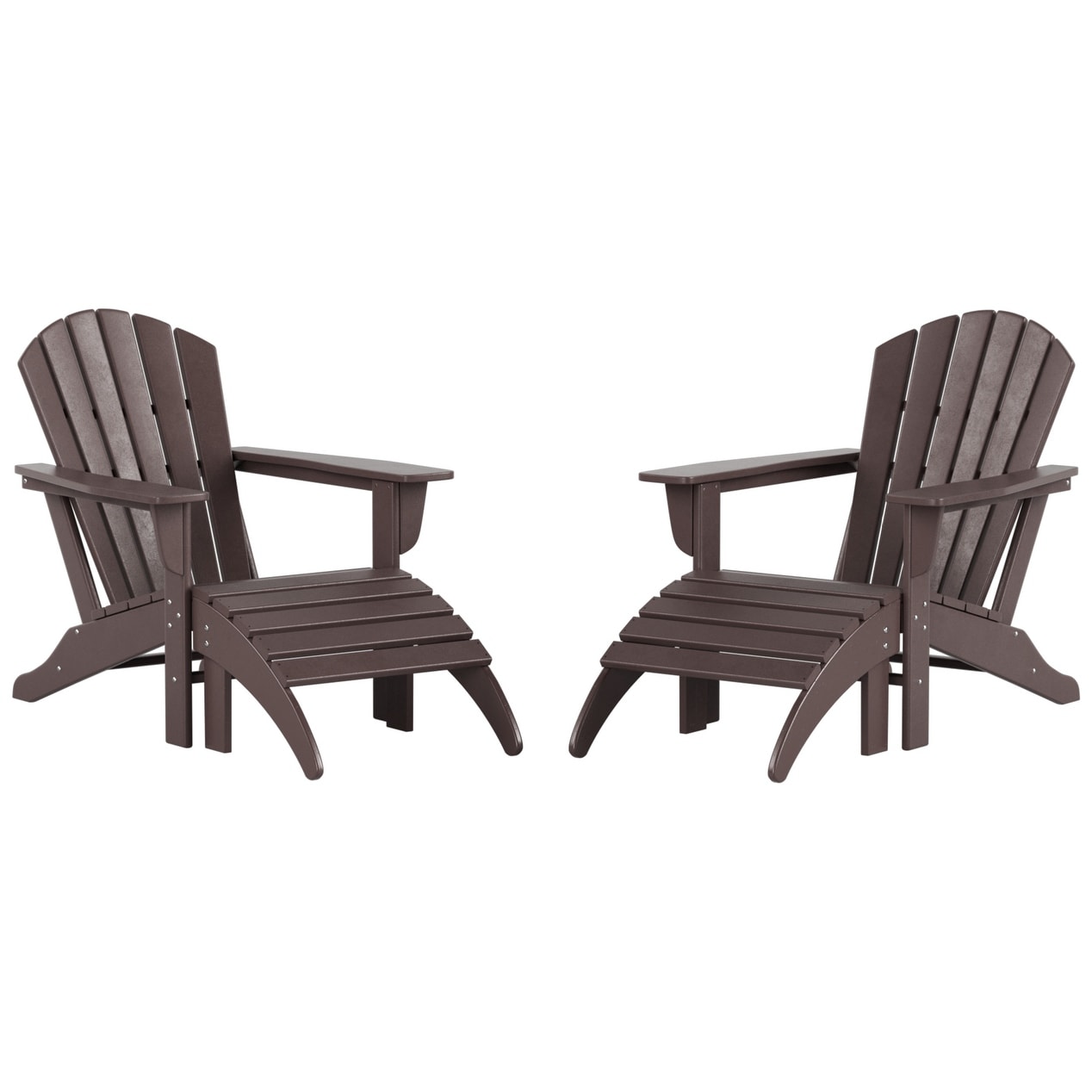 Chaises Adirondack Polytrends Altura Outdoor écologiques toutes saisons avec poufs (ensemble de conversation 4 pièces)