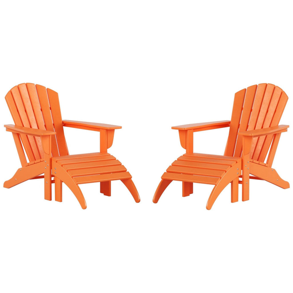 Chaises Adirondack Polytrends Altura Outdoor écologiques toutes saisons avec poufs (ensemble de conversation 4 pièces)