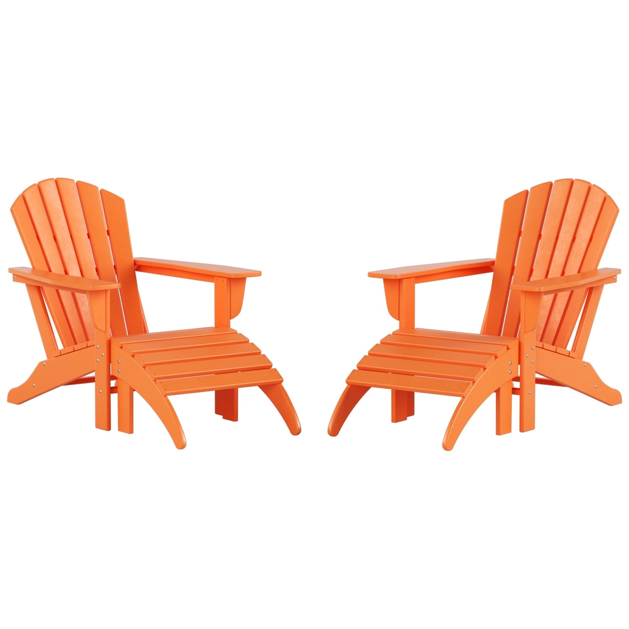 Chaises Adirondack Polytrends Altura Outdoor écologiques toutes saisons avec poufs (ensemble de conversation 4 pièces)