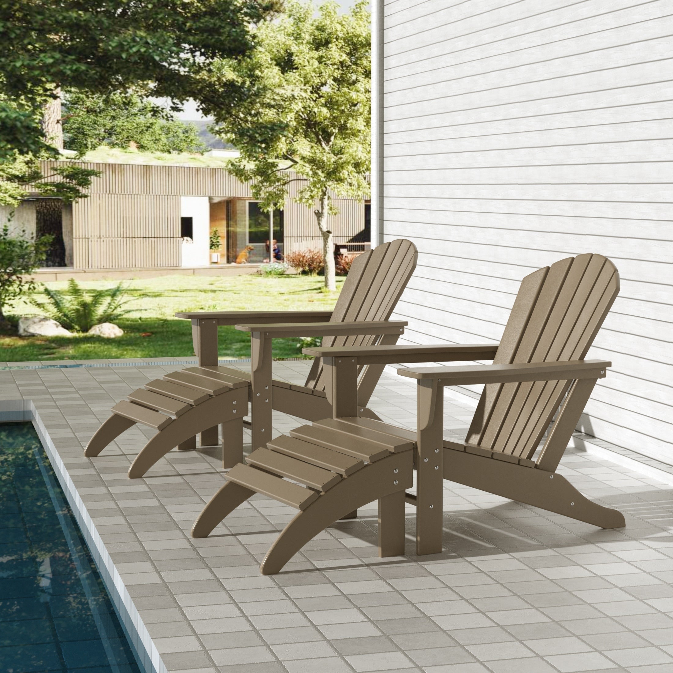 Chaises Adirondack Polytrends Altura Outdoor écologiques toutes saisons avec poufs (ensemble de conversation 4 pièces)