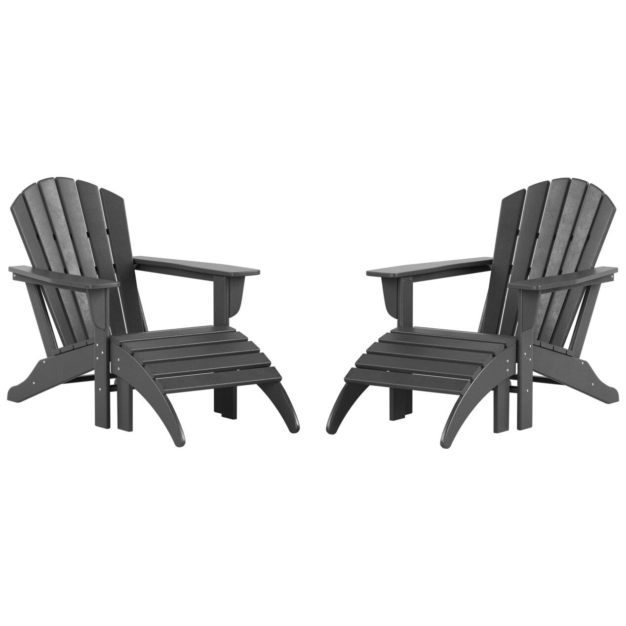 Chaises Adirondack Polytrends Altura Outdoor écologiques toutes saisons avec poufs (ensemble de conversation 4 pièces)
