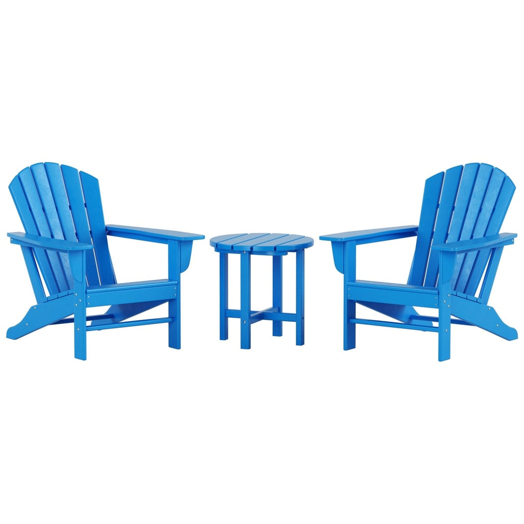 Chaises Adirondack Polytrends Altura Classic Outdoor écologiques toutes saisons avec table d'appoint (ensemble de 3 pièces)