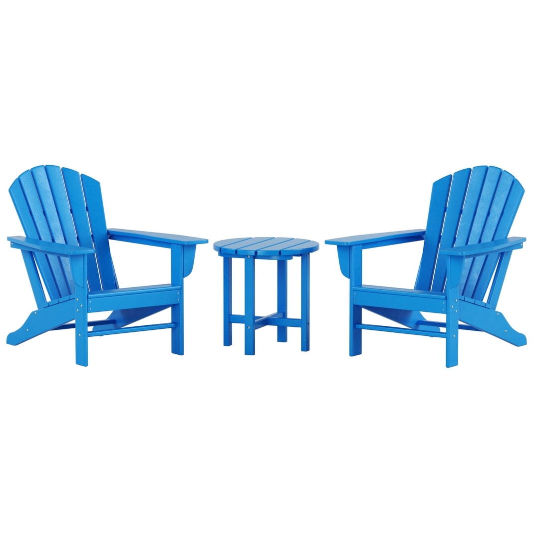 Chaises Adirondack Polytrends Altura Classic Outdoor écologiques toutes saisons avec table d'appoint (ensemble de 3 pièces)