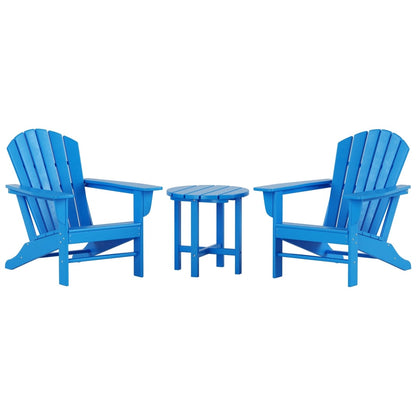 Chaises Adirondack Polytrends Altura Classic Outdoor écologiques toutes saisons avec table d'appoint (ensemble de 3 pièces)