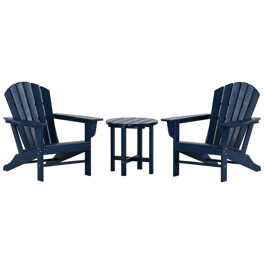 Chaises Adirondack Polytrends Altura Classic Outdoor écologiques toutes saisons avec table d'appoint (ensemble de 3 pièces)
