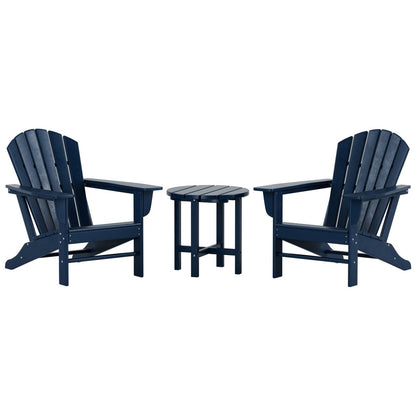 Chaises Adirondack Polytrends Altura Classic Outdoor écologiques toutes saisons avec table d'appoint (ensemble de 3 pièces)