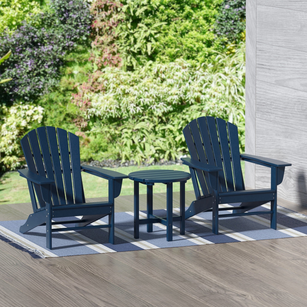 Chaises Adirondack Polytrends Altura Classic Outdoor écologiques toutes saisons avec table d'appoint (ensemble de 3 pièces)