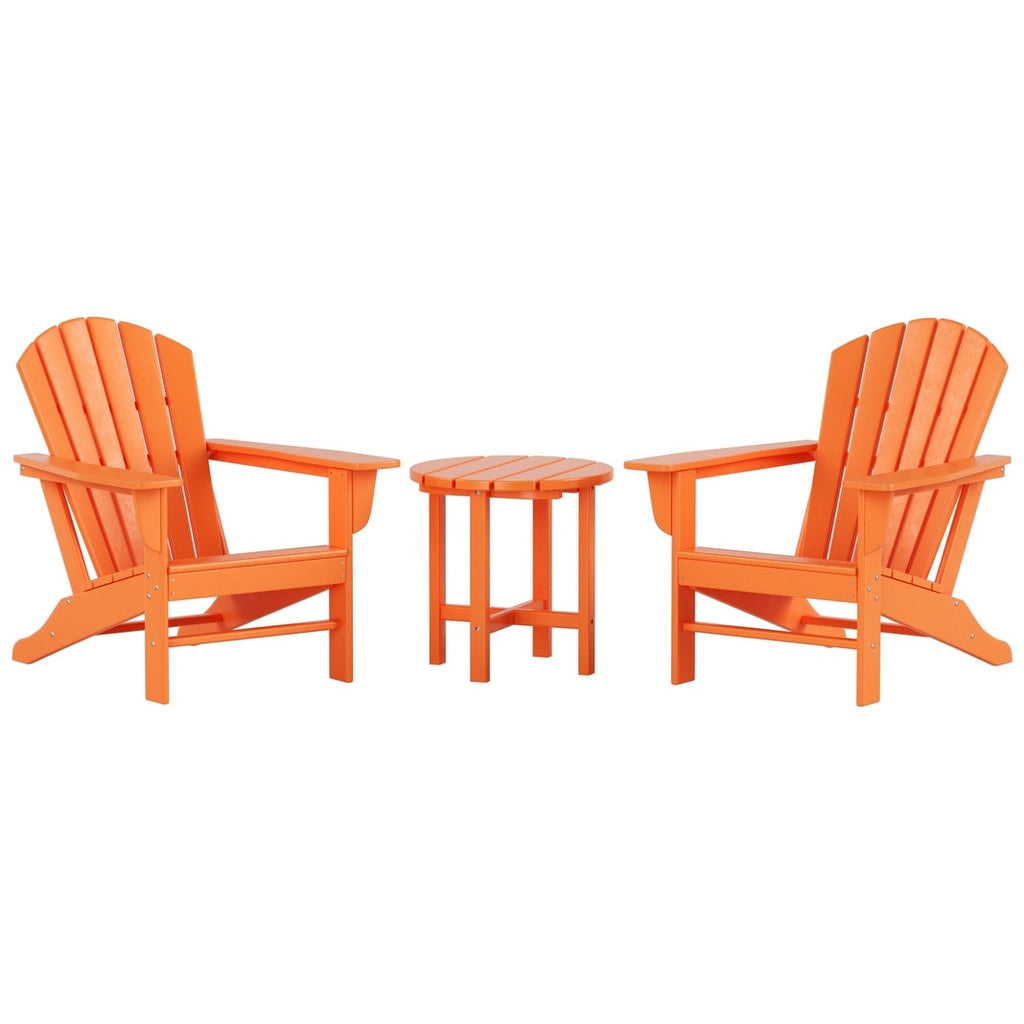 Chaises Adirondack Polytrends Altura Classic Outdoor écologiques toutes saisons avec table d'appoint (ensemble de 3 pièces)
