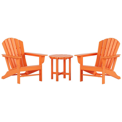 Chaises Adirondack Polytrends Altura Classic Outdoor écologiques toutes saisons avec table d'appoint (ensemble de 3 pièces)