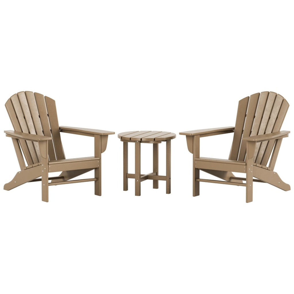 Chaises Adirondack Polytrends Altura Classic Outdoor écologiques toutes saisons avec table d'appoint (ensemble de 3 pièces)