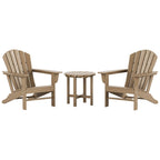 Chaises Adirondack Polytrends Altura Classic Outdoor écologiques toutes saisons avec table d'appoint (ensemble de 3 pièces)