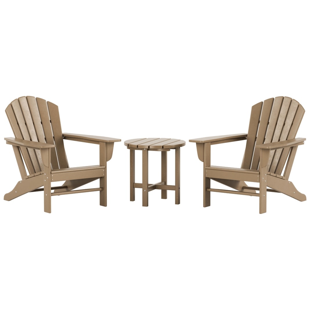 Chaises Adirondack Polytrends Altura Classic Outdoor écologiques toutes saisons avec table d'appoint (ensemble de 3 pièces)
