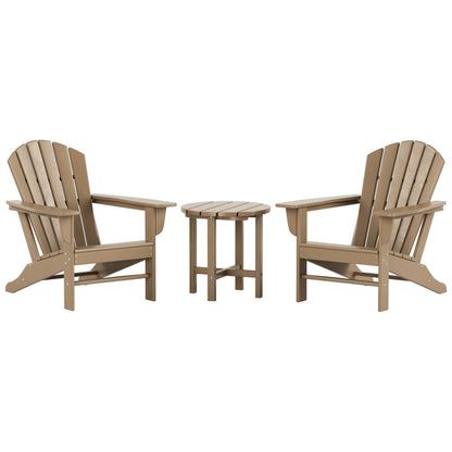Chaises Adirondack Polytrends Altura Classic Outdoor écologiques toutes saisons avec table d'appoint (ensemble de 3 pièces)