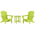 Chaises Adirondack Polytrends Altura Classic Outdoor écologiques toutes saisons avec table d'appoint (ensemble de 3 pièces)
