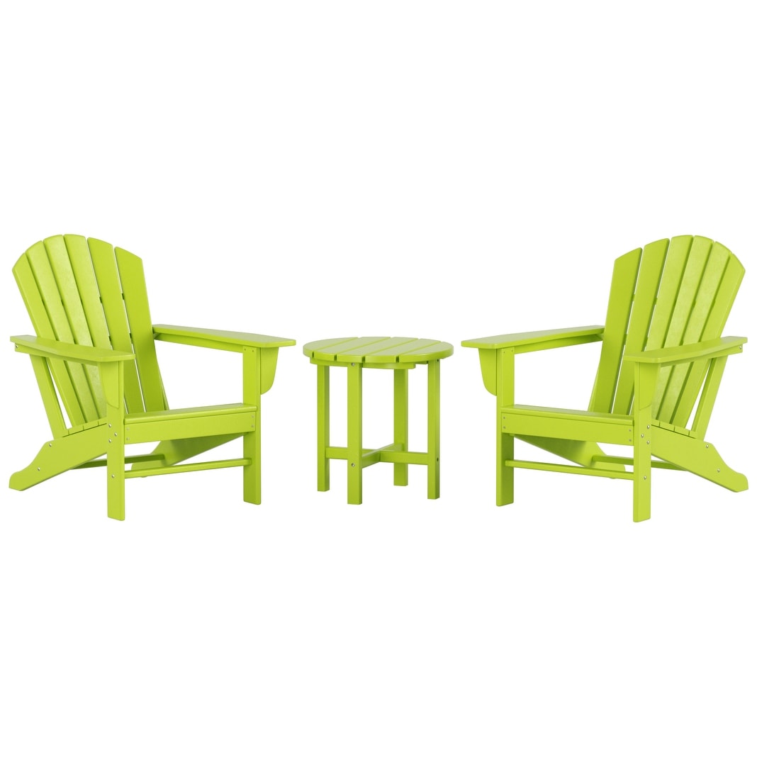 Chaises Adirondack Polytrends Altura Classic Outdoor écologiques toutes saisons avec table d'appoint (ensemble de 3 pièces)