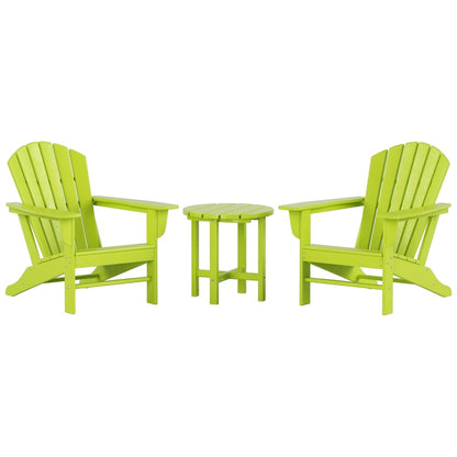 Chaises Adirondack Polytrends Altura Classic Outdoor écologiques toutes saisons avec table d'appoint (ensemble de 3 pièces)