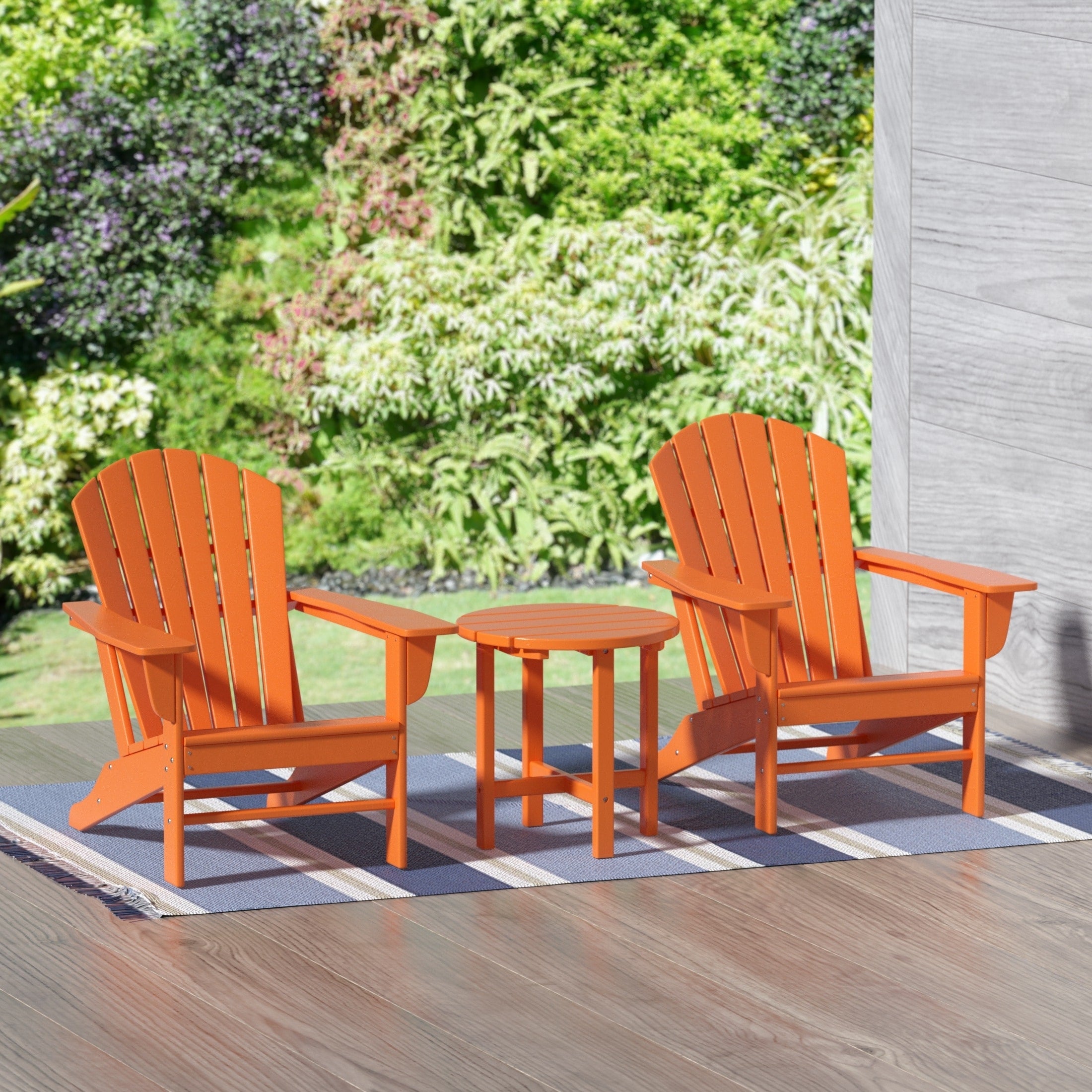 Chaises Adirondack Polytrends Altura Classic Outdoor écologiques toutes saisons avec table d'appoint (ensemble de 3 pièces)