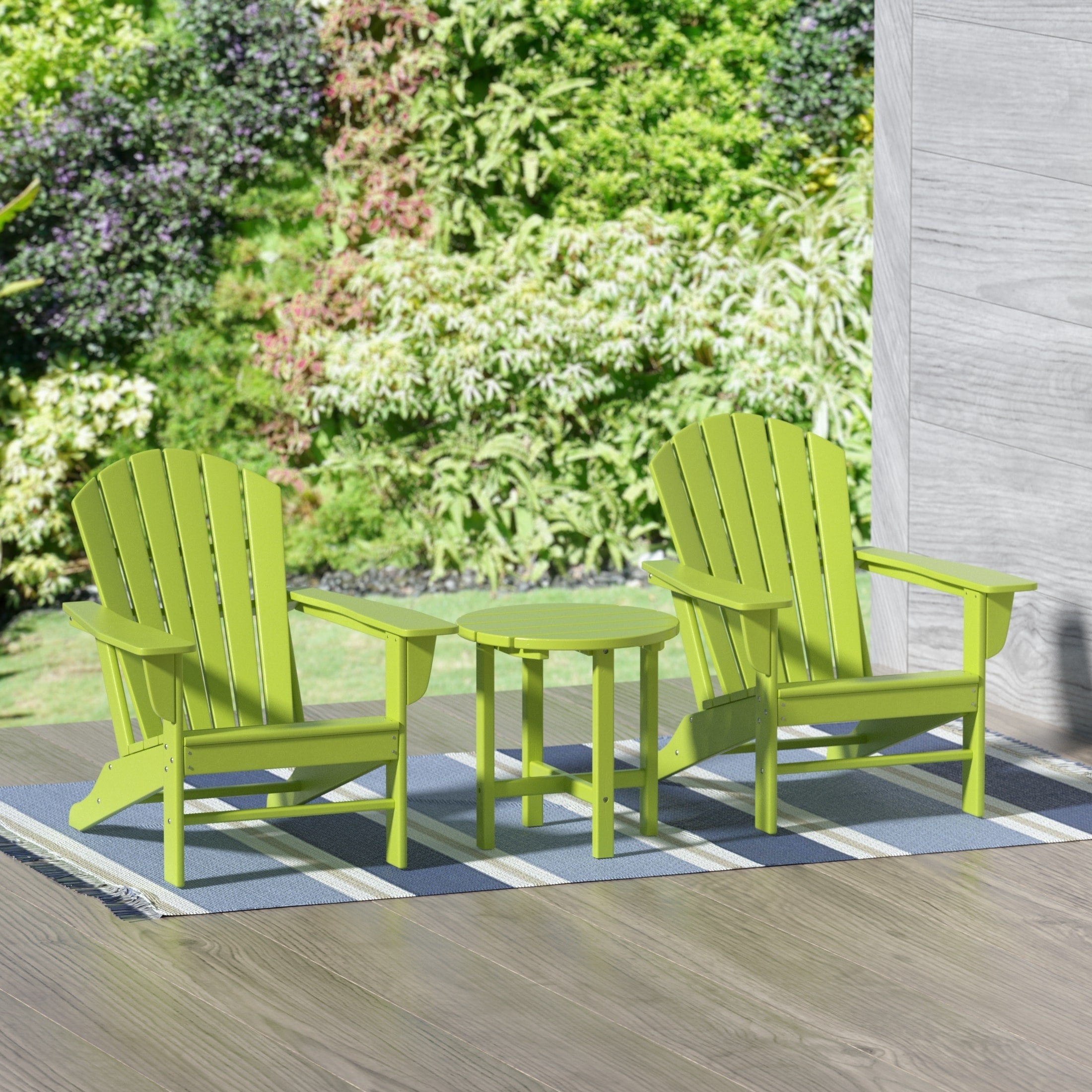 Chaises Adirondack Polytrends Altura Classic Outdoor écologiques toutes saisons avec table d'appoint (ensemble de 3 pièces)