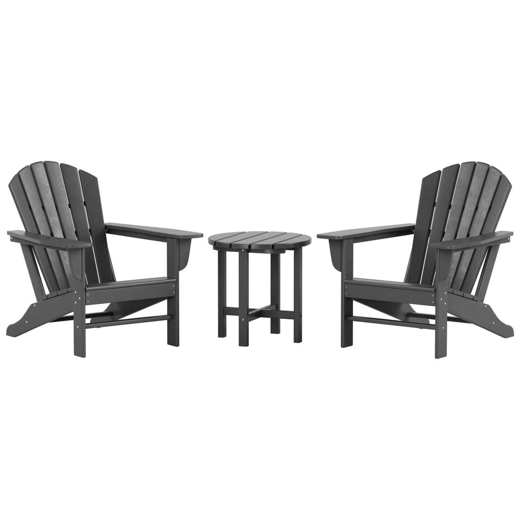Chaises Adirondack Polytrends Altura Classic Outdoor écologiques toutes saisons avec table d'appoint (ensemble de 3 pièces)