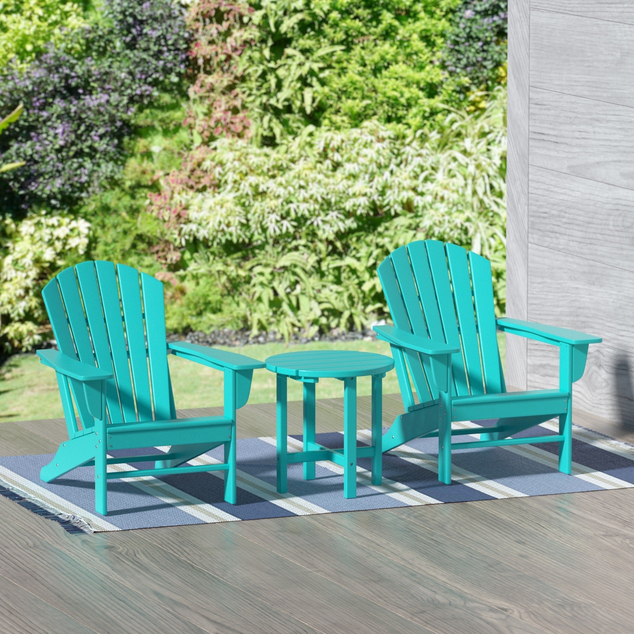 Chaises Adirondack Polytrends Altura Classic Outdoor écologiques toutes saisons avec table d'appoint (ensemble de 3 pièces)