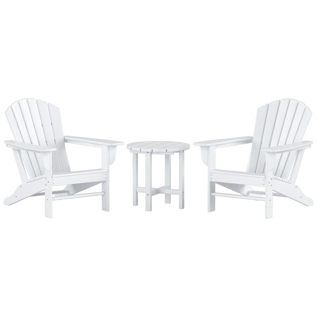 Chaises Adirondack Polytrends Altura Classic Outdoor écologiques toutes saisons avec table d'appoint (ensemble de 3 pièces)