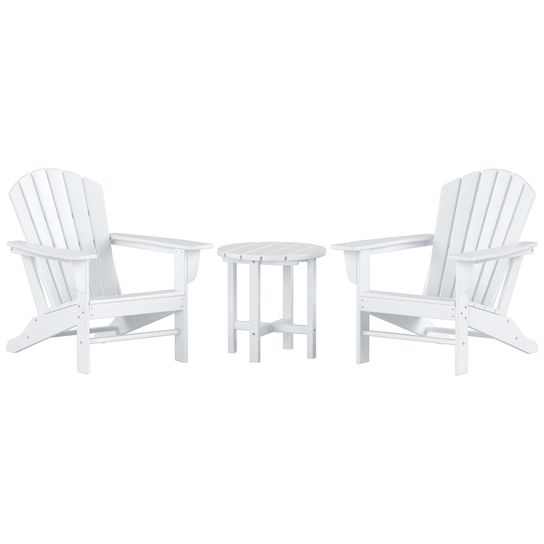 Chaises Adirondack Polytrends Altura Classic Outdoor écologiques toutes saisons avec table d'appoint (ensemble de 3 pièces)