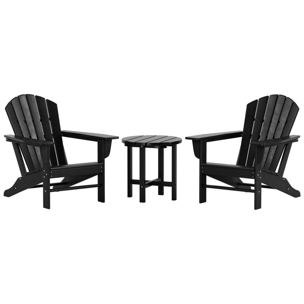 Chaises Adirondack Polytrends Altura Classic Outdoor écologiques toutes saisons avec table d'appoint (ensemble de 3 pièces)