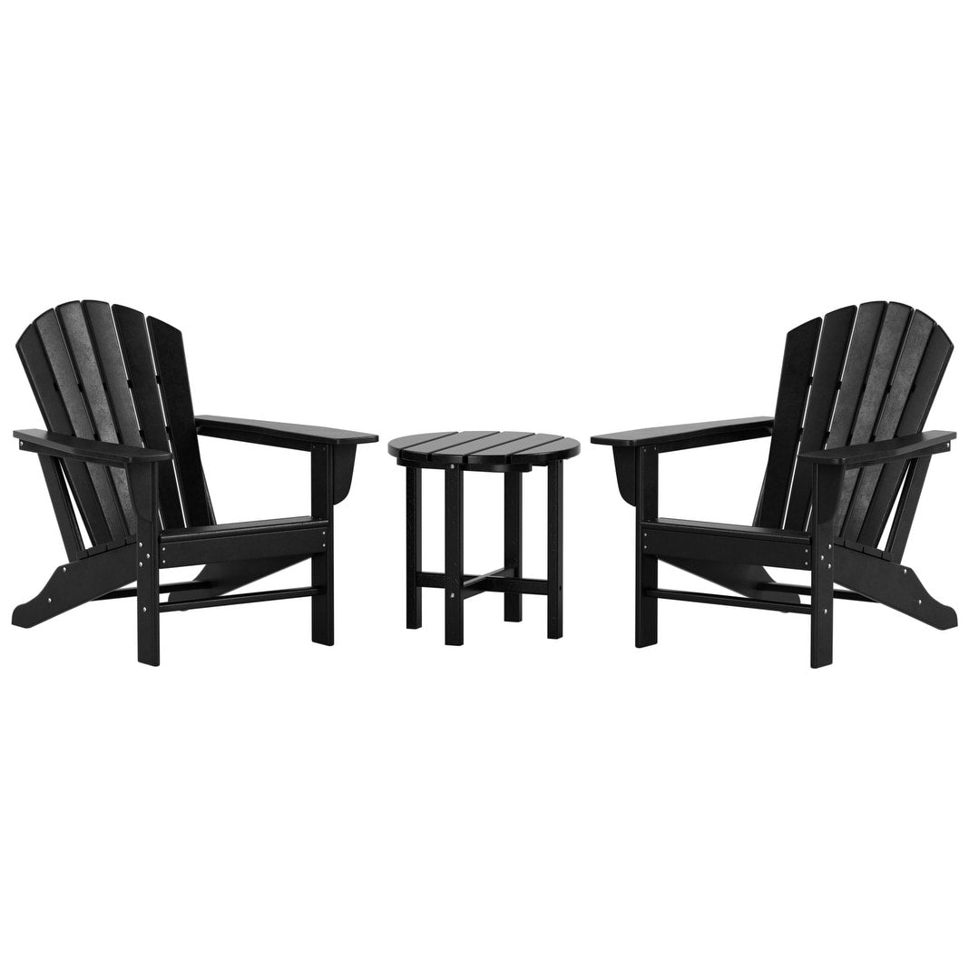 Chaises Adirondack Polytrends Altura Classic Outdoor écologiques toutes saisons avec table d'appoint (ensemble de 3 pièces)