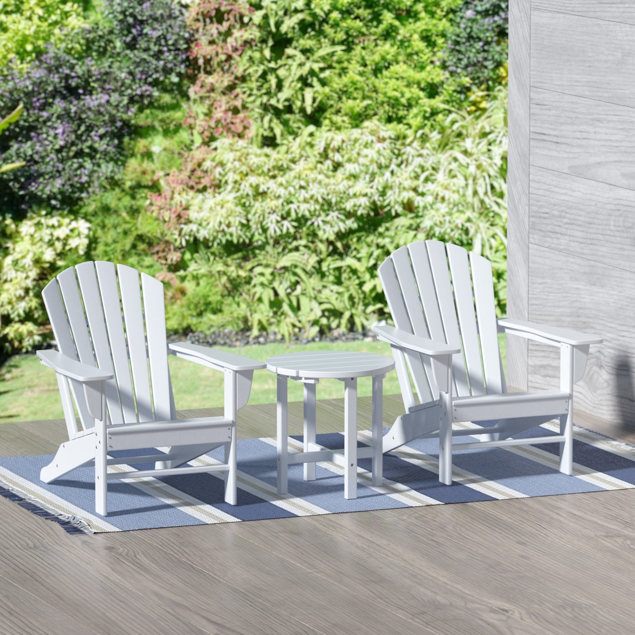 Chaises Adirondack Polytrends Altura Classic Outdoor écologiques toutes saisons avec table d'appoint (ensemble de 3 pièces)