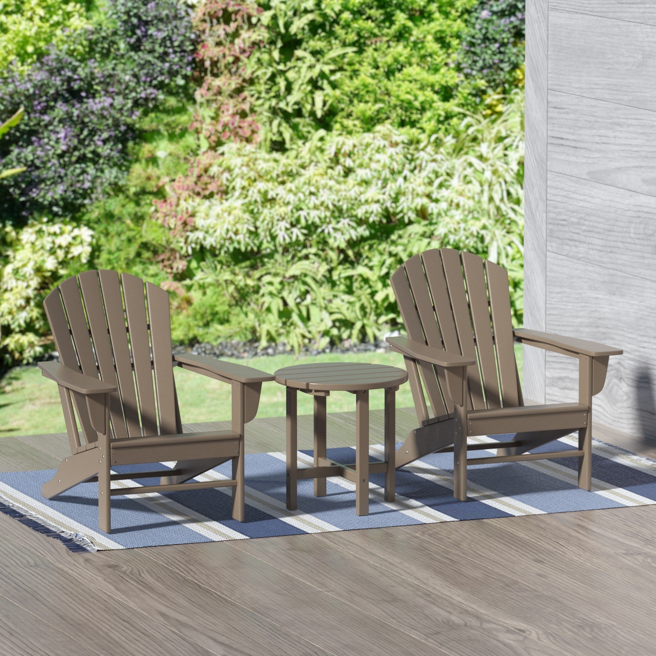 Chaises Adirondack Polytrends Altura Classic Outdoor écologiques toutes saisons avec table d'appoint (ensemble de 3 pièces)