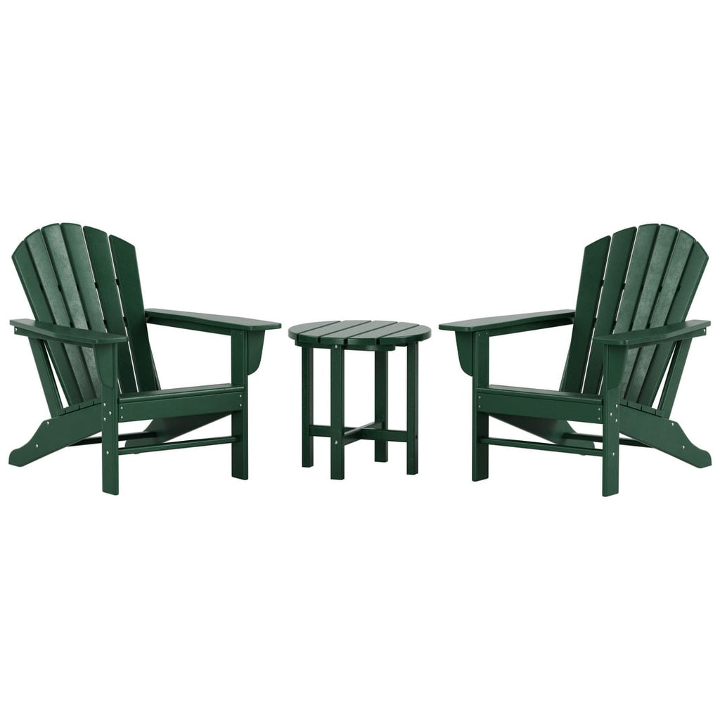 Chaises Adirondack Polytrends Altura Classic Outdoor écologiques toutes saisons avec table d'appoint (ensemble de 3 pièces)